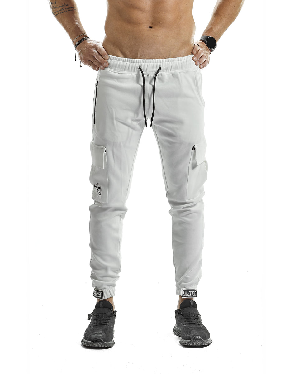 Cargo Joggers - ULTRA Perform-Gear [White] – Gym Apparel Egypt